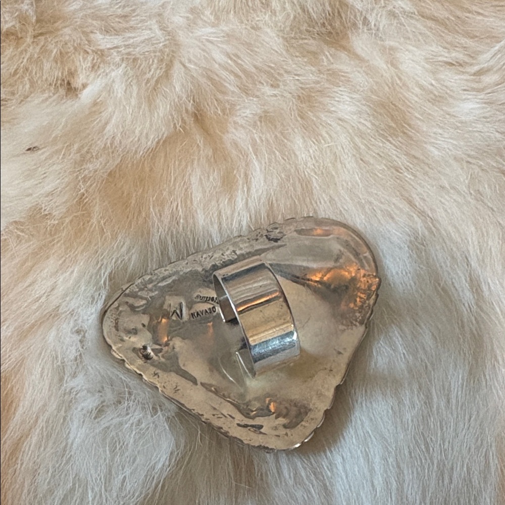 Turquoise Silver Statement Ring - image 2